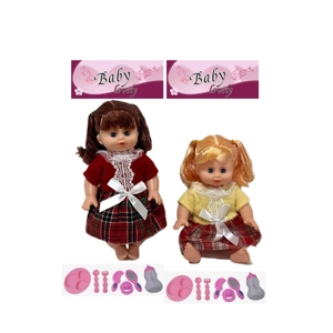 14 Inch Empty Body Bendable Leg Drink & Pee Girl Doll with Various Accessories