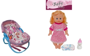 14 Inch Empty Body Bendable Leg Doll Drink & Pee 4-Tone IC with Multi-Function Crib + Diaper + Feeding Bottle