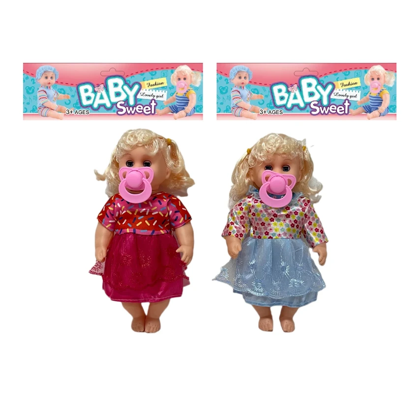 12 Inch High Quality Empty Body Bendable Leg Pacifier Girl Doll