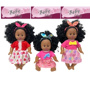 14 Inch Cute Black Empty Body Bendable Leg Doll