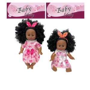 14 Inch Cute Black Empty Body Bendable Leg Doll