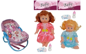 14 Inch Empty Body Bendable Leg Doll Drink & Pee 4-Tone IC with Multi-Function Crib + Diaper + Feeding Bottle