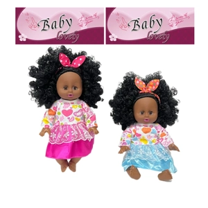 14 Inch Cute Black Empty Body Bendable Leg Doll