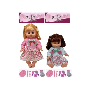 14 Inch Empty Body Bendable Leg Drink & Pee Girl Doll with Various Accessories