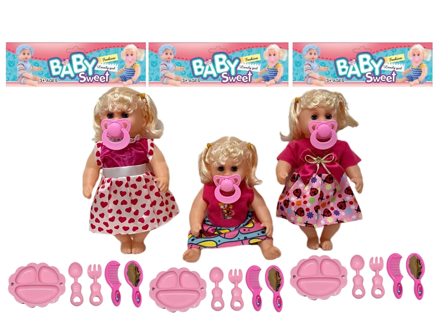 12 Inch High Quality Empty Body Bendable Leg Pacifier Girl Doll with Various Accessories