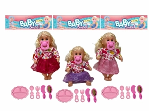 12 Inch High Quality Empty Body Bendable Leg Pacifier Girl Doll with Various Accessories