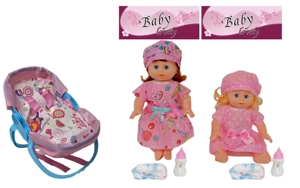 14 Inch Empty Body Bendable Leg Doll Drink & Pee 4-Tone IC with Multi-Function Crib + Diaper + Feeding Bottle