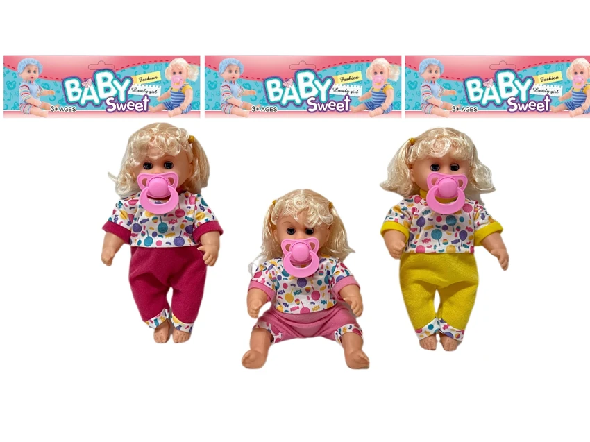 12 Inch High Quality Empty Body Bendable Leg Pacifier Girl Doll
