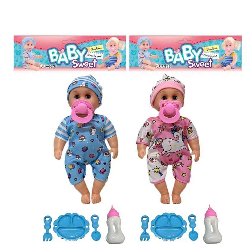 12 Inch High Quality Empty Body Bendable Leg Pacifier Boy Doll with Various Accessories