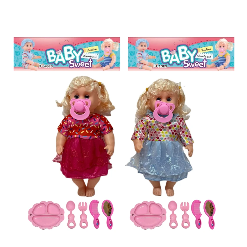 12 Inch High Quality Empty Body Bendable Leg Pacifier Girl Doll with Various Accessories