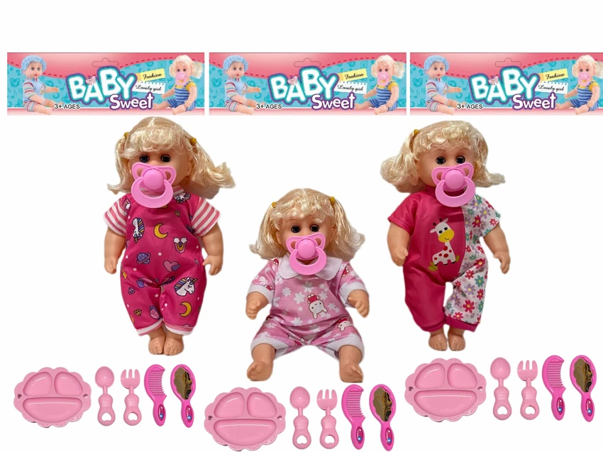 12 Inch High Quality Empty Body Bendable Leg Pacifier Girl Doll with Various Accessories