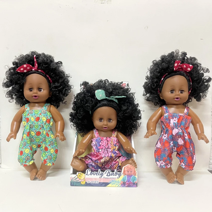 14 Inch Cute Black Empty Body Bendable Leg Doll Display Box