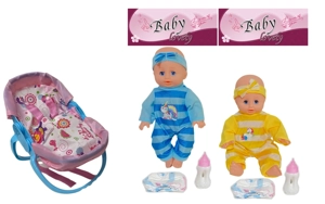 14 Inch Empty Body Bendable Leg Doll Drink & Pee 4-Tone IC with Multi-Function Crib + Diaper + Feeding Bottle