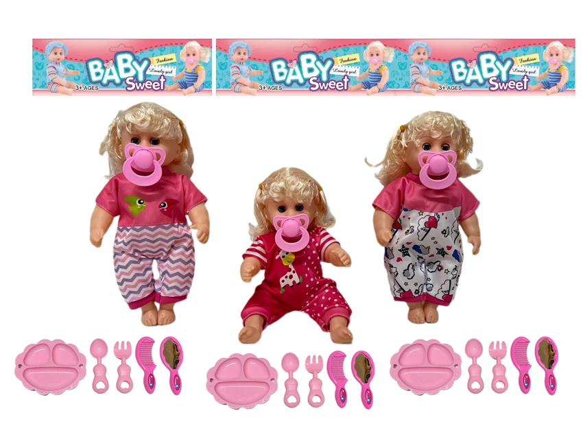 12 Inch High Quality Empty Body Bendable Leg Pacifier Girl Doll with Various Accessories