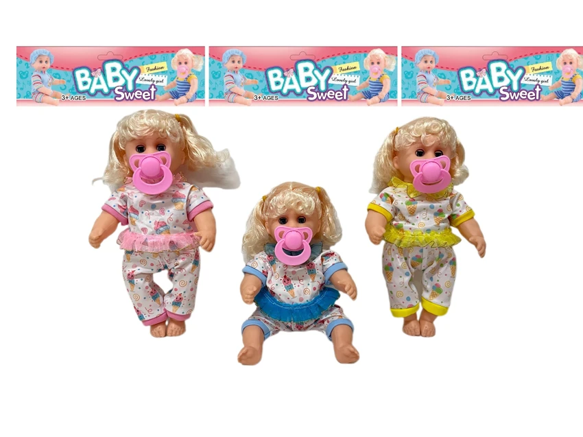 12 Inch High Quality Empty Body Bendable Leg Pacifier Girl Doll