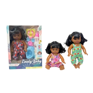 14 Inch Cute Black Empty Body Bendable Leg Doll Color Box