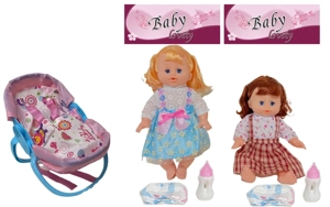 14 Inch Empty Body Bendable Leg Doll Drink & Pee 4-Tone IC with Multi-Function Crib + Diaper + Feeding Bottle