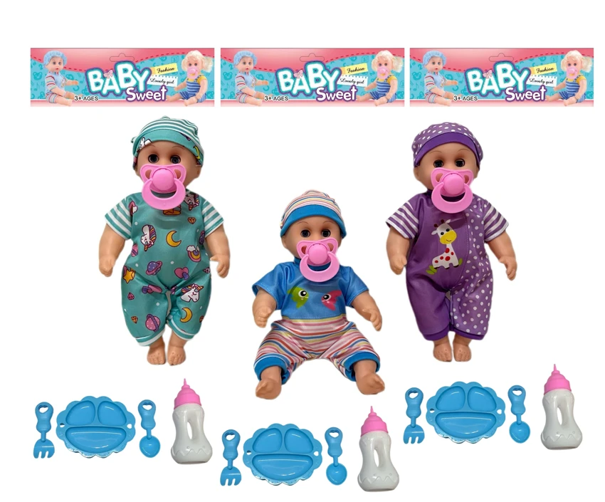 12 Inch High Quality Empty Body Bendable Leg Pacifier Boy Doll with Various Accessories