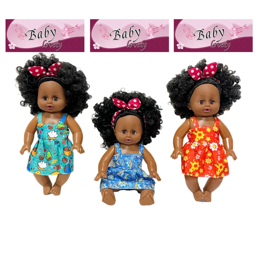 14 Inch Cute Black Empty Body Bendable Leg Doll