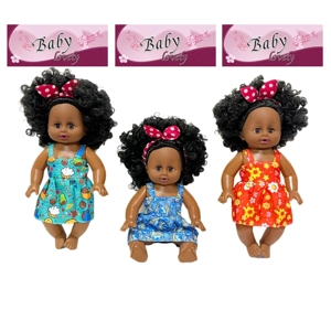 14 Inch Cute Black Empty Body Bendable Leg Doll