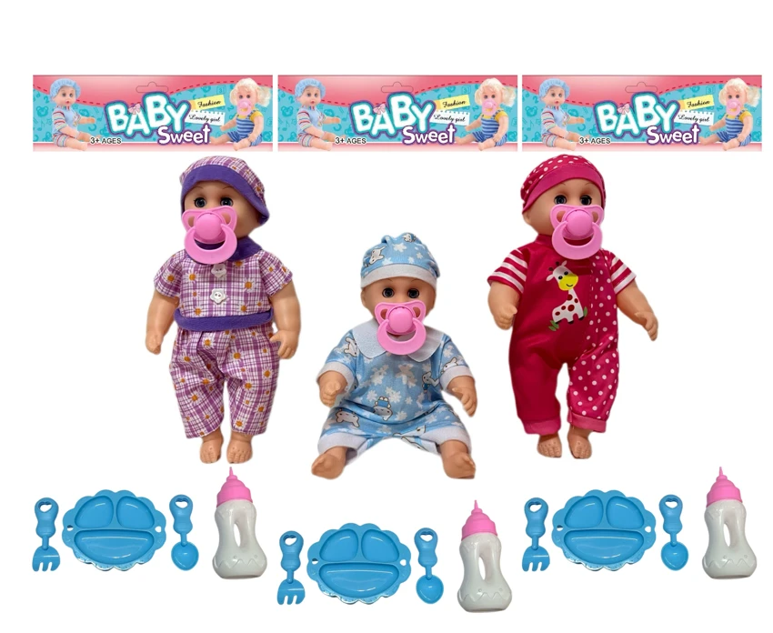 12 Inch High Quality Empty Body Bendable Leg Pacifier Boy Doll with Various Accessories