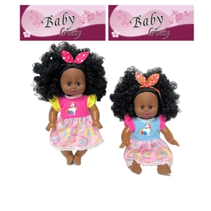 14 Inch Cute Black Empty Body Bendable Leg Doll