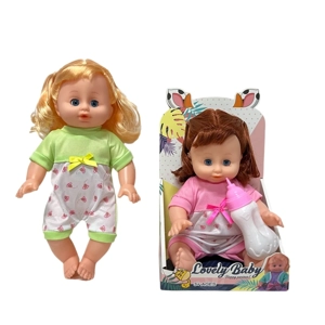 14 Inch Empty Body Bendable Leg Drink & Pee Girl Doll with Feeding Bottle