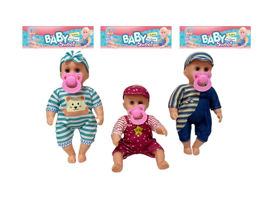 12 Inch High Quality Empty Body Bendable Leg Pacifier Boy Doll