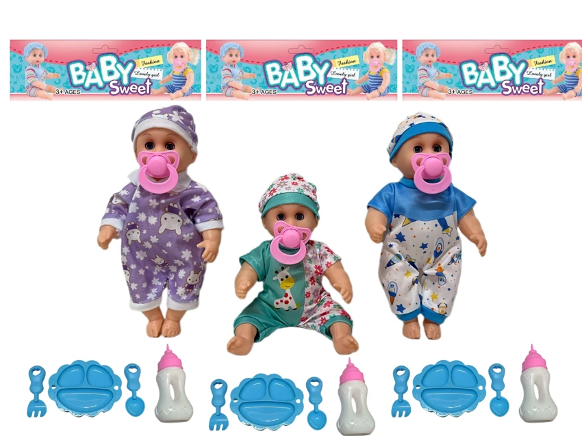 12 Inch High Quality Empty Body Bendable Leg Pacifier Boy Doll with Various Accessories