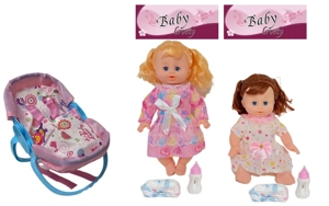 14 Inch Empty Body Bendable Leg Doll Drink & Pee 4-Tone IC with Multi-Function Crib + Diaper + Feeding Bottle