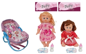 14 Inch Empty Body Bendable Leg Doll Drink & Pee 4-Tone IC with Multi-Function Crib + Diaper + Feeding Bottle