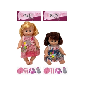 14 Inch Empty Body Bendable Leg Drink & Pee Girl Doll with Various Accessories