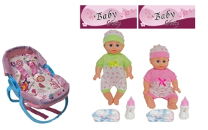 14 Inch Empty Body Bendable Leg Doll Drink & Pee 4-Tone IC with Multi-Function Crib + Diaper + Feeding Bottle