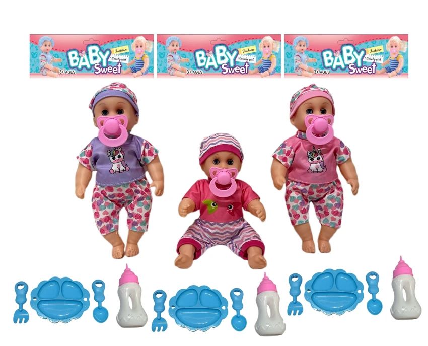 12 Inch High Quality Empty Body Bendable Leg Pacifier Boy Doll with Various Accessories