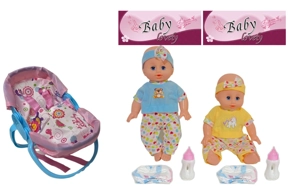 14 Inch Empty Body Bendable Leg Doll Drink & Pee 4-Tone IC with Multi-Function Crib + Diaper + Feeding Bottle