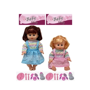 14 Inch Empty Body Bendable Leg Drink & Pee Girl Doll with Various Accessories