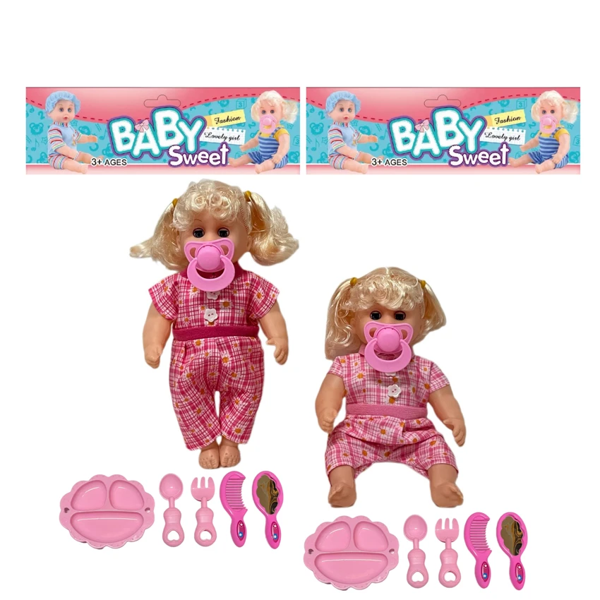 12 Inch High Quality Empty Body Bendable Leg Pacifier Girl Doll with Various Accessories