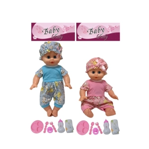 14 Inch Empty Body Bendable Leg Drink & Pee Girl Doll with Various Accessories