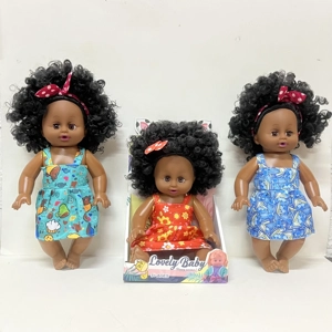 14 Inch Cute Black Empty Body Bendable Leg Doll Display Box