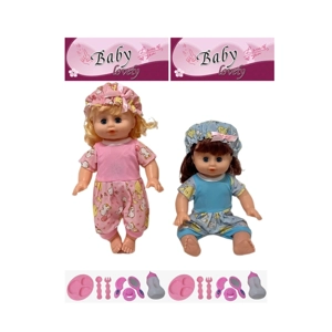 14 Inch Empty Body Bendable Leg Drink & Pee Girl Doll with Various Accessories