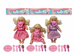 12 Inch High Quality Empty Body Bendable Leg Pacifier Girl Doll with Various Accessories