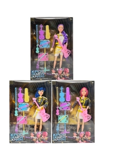 Generation 3 K-POP Demon Hunter 11.5 inch 12-joint solid Demon Hunter girl group with guitar and musical instrument set