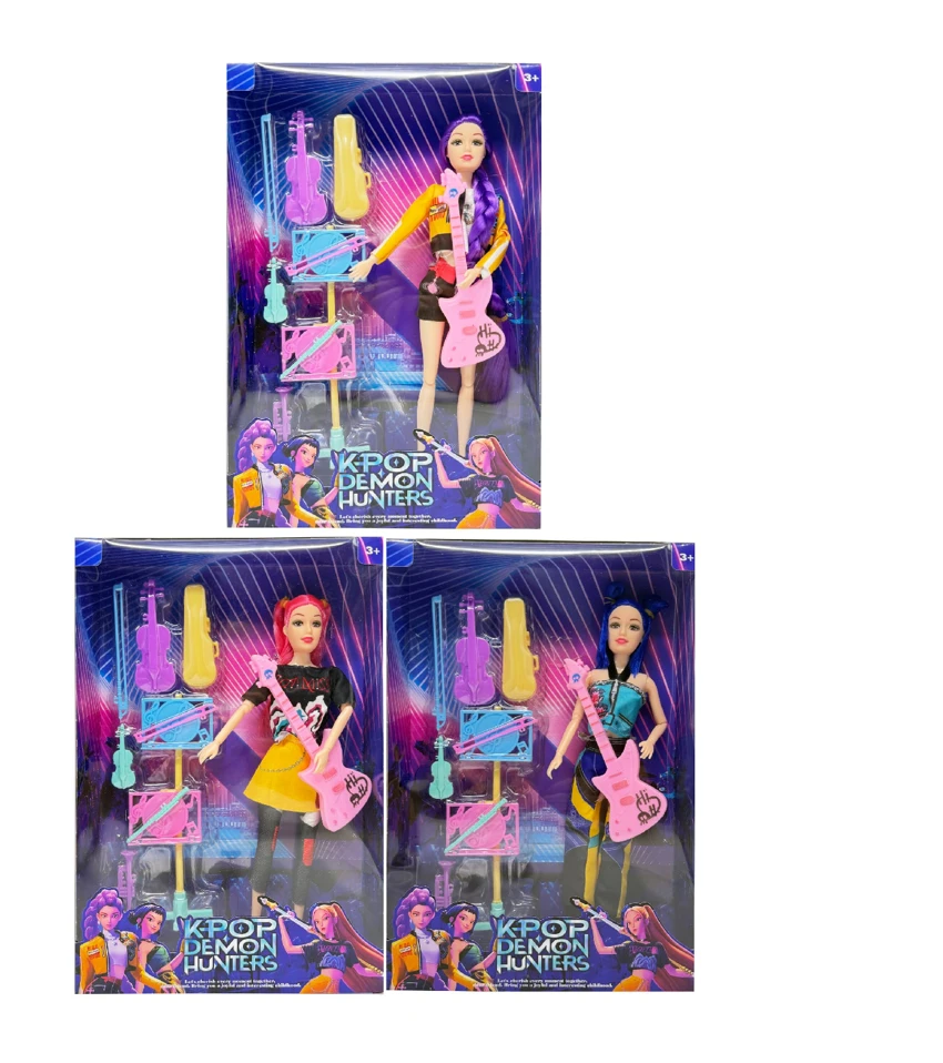Generasi pertama K-POP Demon Hunt 11,5 inci 12 sendi solid body witch hunt, dengan gitar, dengan set peralatan musik