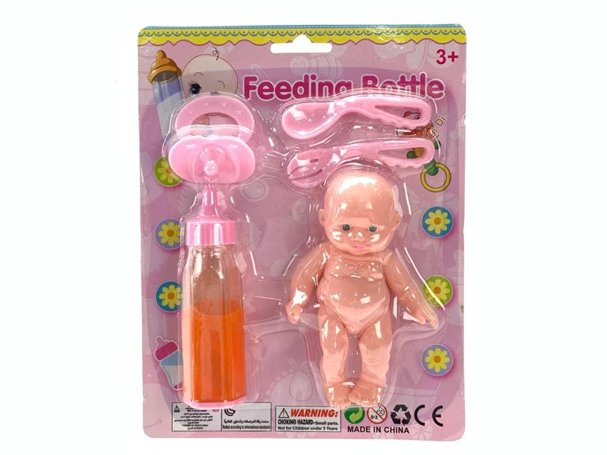Pretend play baby small potato doll with orange juice magic bottle