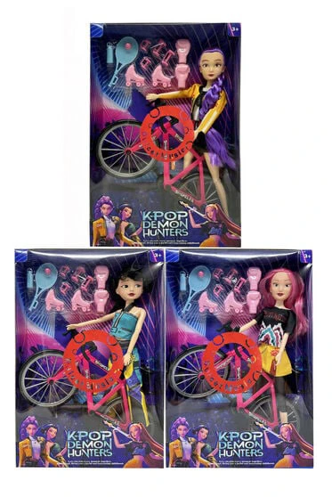 Generasi pertama K-POP pemburu iblis dengan muzik cahaya 11.5 inci 12 sendi kumpulan pemburu iblis yang padat, dengan kasut skat bulu pukulan set kereta perlumbaan