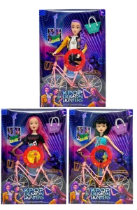 Generasi pertama K-POP setan berburu dengan cahaya musik 11.5 inci 12 sendi solid setan berburu, dengan sepeda dengan gitar dengan tas tangan