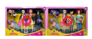 11.5 inch 12-joint solid Demon Hunter girl group with light and music, 3-person boy group assorted with guitar, camera, music set and card