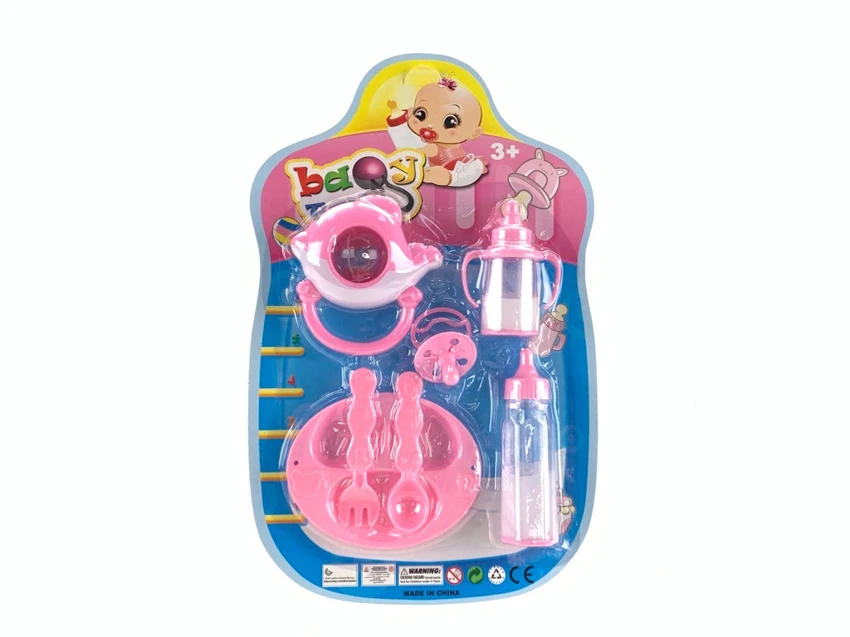 Keluarga bayi sihir botol cair dengan peralatan makan. & Nbsp; & Nbsp; Lumba-lumba berbunyi bel