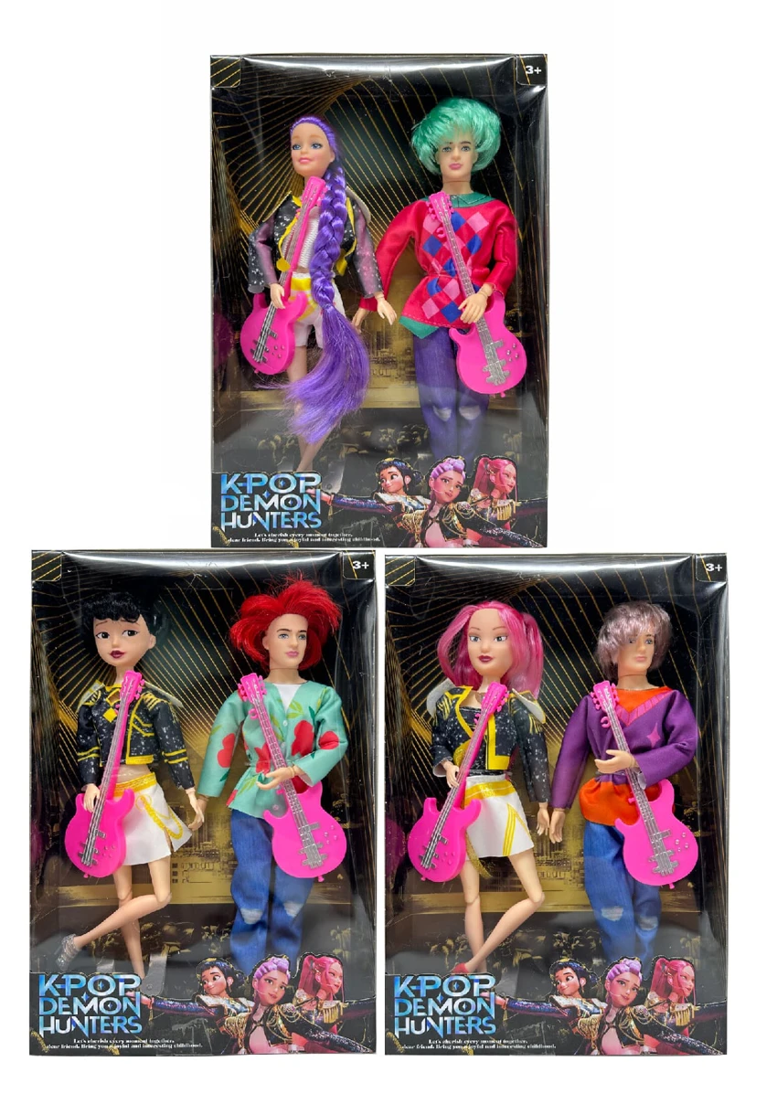 รุ่นที่ 3 K-POP ล่าปีศาจ 11.5 นิ้ว 12 ข้อต่อ กลุ่มสาวล่าปีศาจ, กลุ่มชายล่าปีศาจ 2 คน ผสมกับกีตาร์