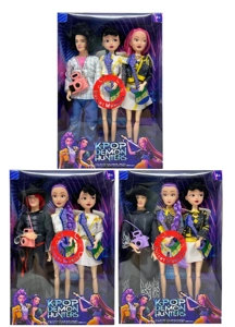 Generasi ke - 3 K-POP berburu setan dengan cahaya musik 11.5 inci 12 sendi kelompok wanita berburu setan solid, kelompok pria berburu setan tiga orang campuran dengan gitar dan kamera.